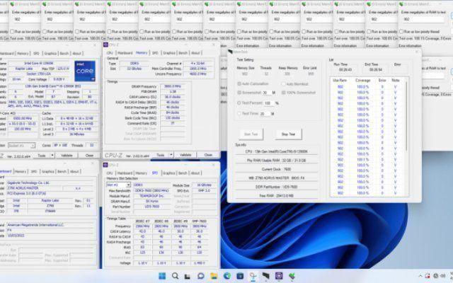 GIGABYTE: desempenho XMP DDR5-7600 e OC DDR5-7950 revelado