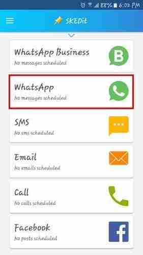 How to send scheduled messages on whatsapp