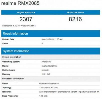 Realme X3 aparece en Geekbench con 12 GB de RAM a bordo