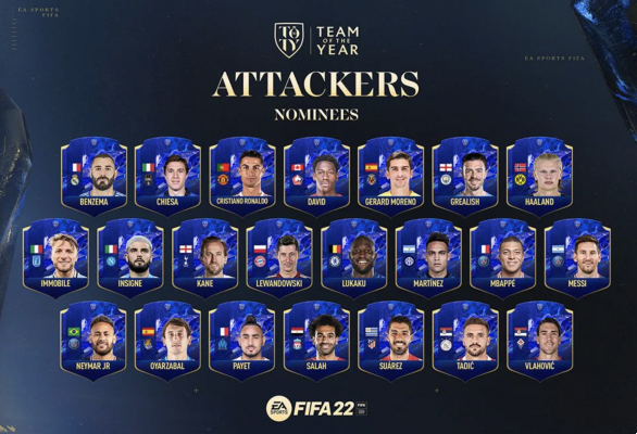 FIFA 22 : tous les candidats pour TOTY