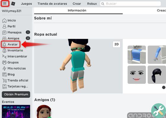 Como criar um avatar no roblox e mudar sua aparência