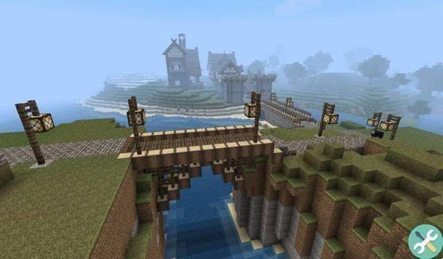 Como fazer ou construir uma ponte de pedra ou madeira no Minecraft