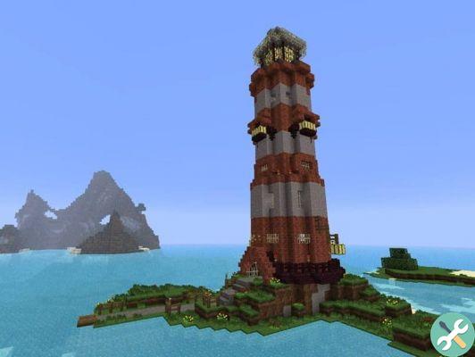How to make a rotating beacon or magical lighthouse in Minecraft With light!